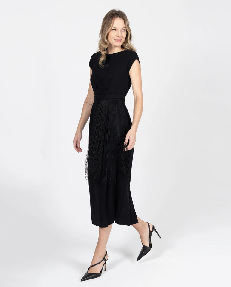 Czarna sukienka z frędzlami - Image #3