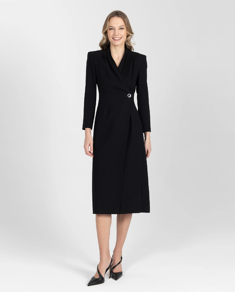 Czarna elegancka sukienka midi