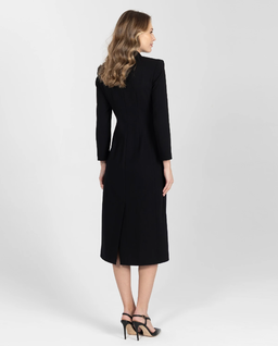Czarna elegancka sukienka midi - Image #2