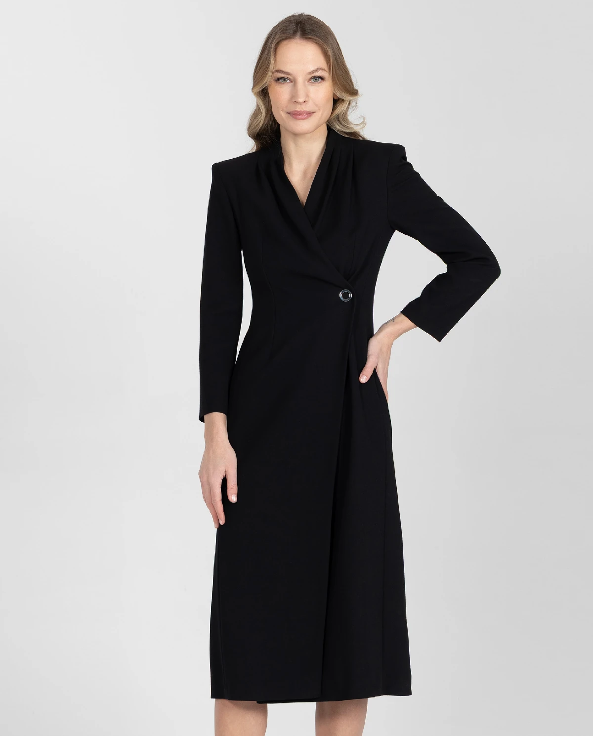 Czarna elegancka sukienka midi - Image #3