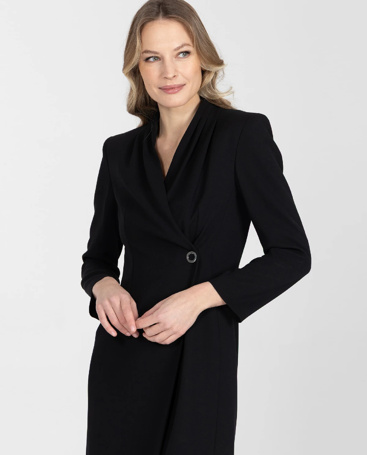 Czarna elegancka sukienka midi - Image #4