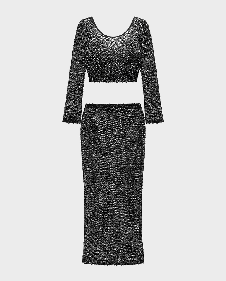 Czarny cekinowy set Laguna