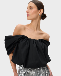 Czarny  top o krótkim kroju Yena - Image #0