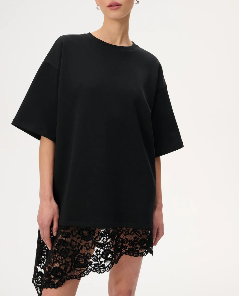 Czarna sukienka z koronkowym dołem Vic - Image #3