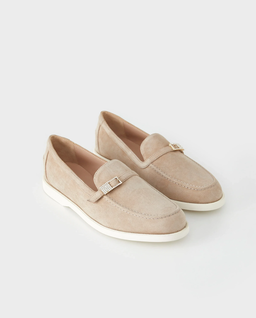 Beżowe zamszowe mokasyny - Image #2