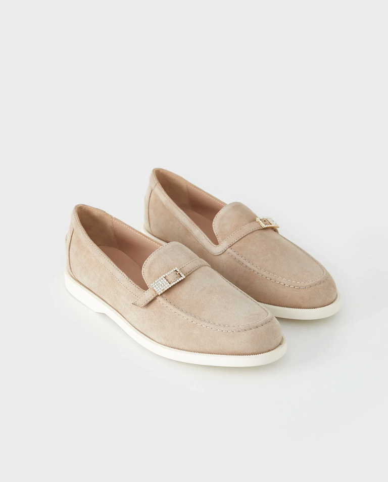 Beżowe zamszowe mokasyny - Image #2