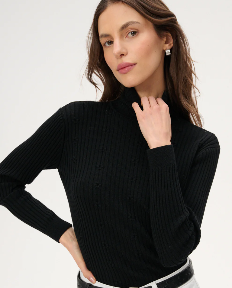 Czarny golf z wełny merino Vera