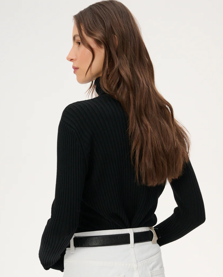 Czarny golf z wełny merino Vera