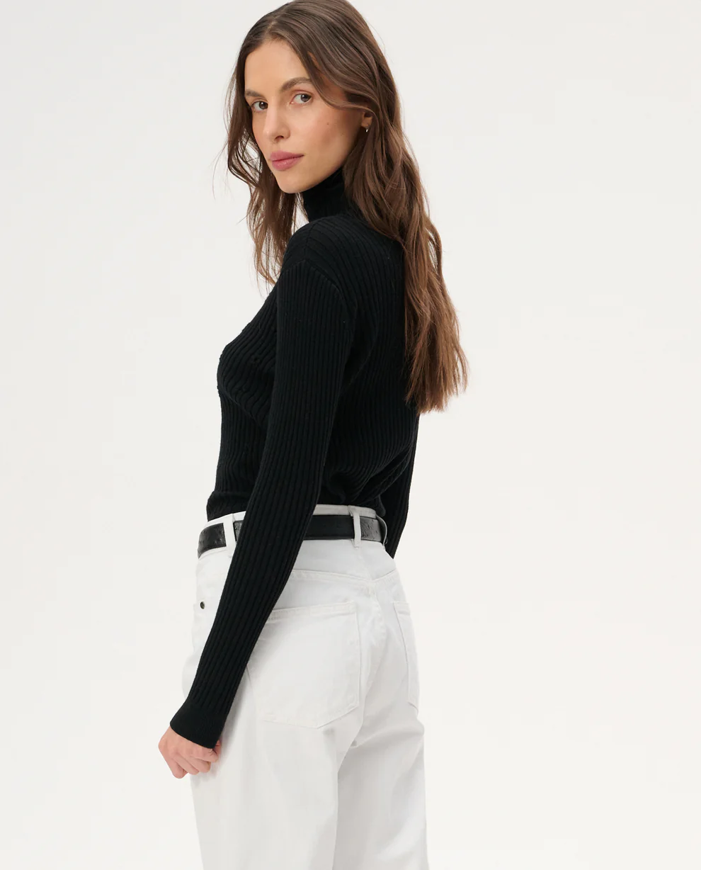 Czarny golf z wełny merino Vera - Image #2