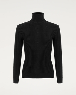 Czarny golf z wełny merino Vera - Image #4