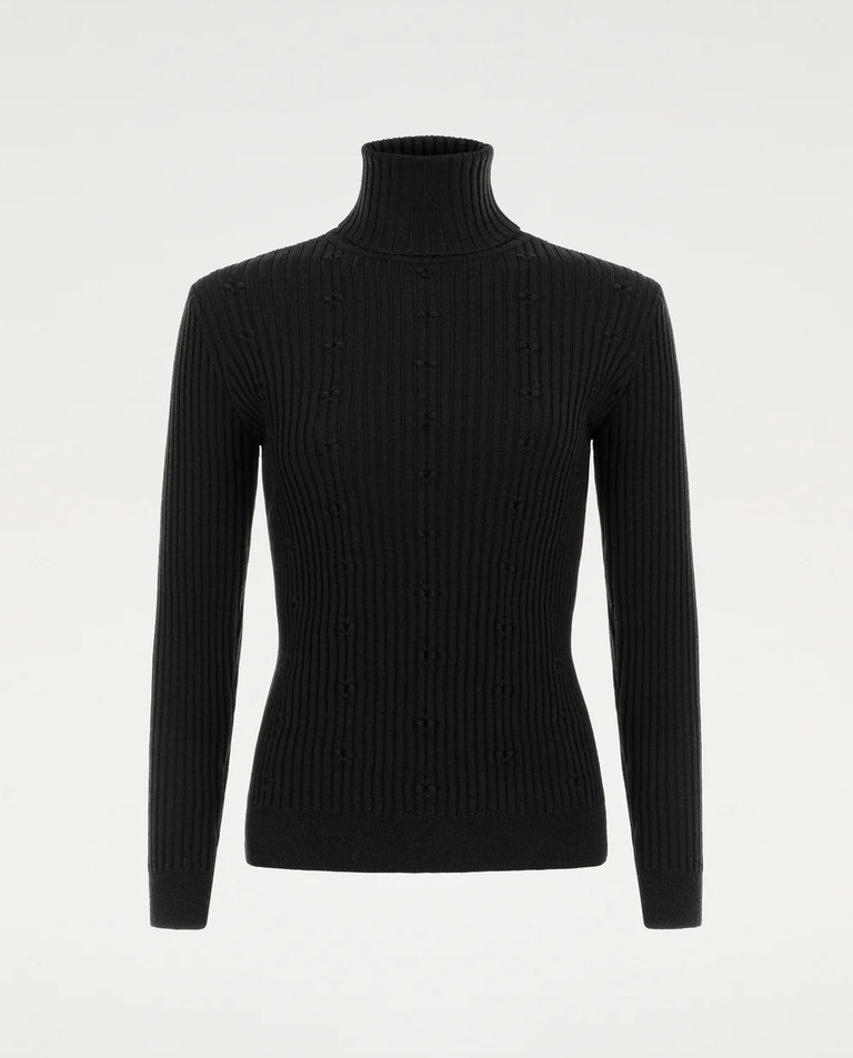 Czarny golf z wełny merino Vera - Image #4