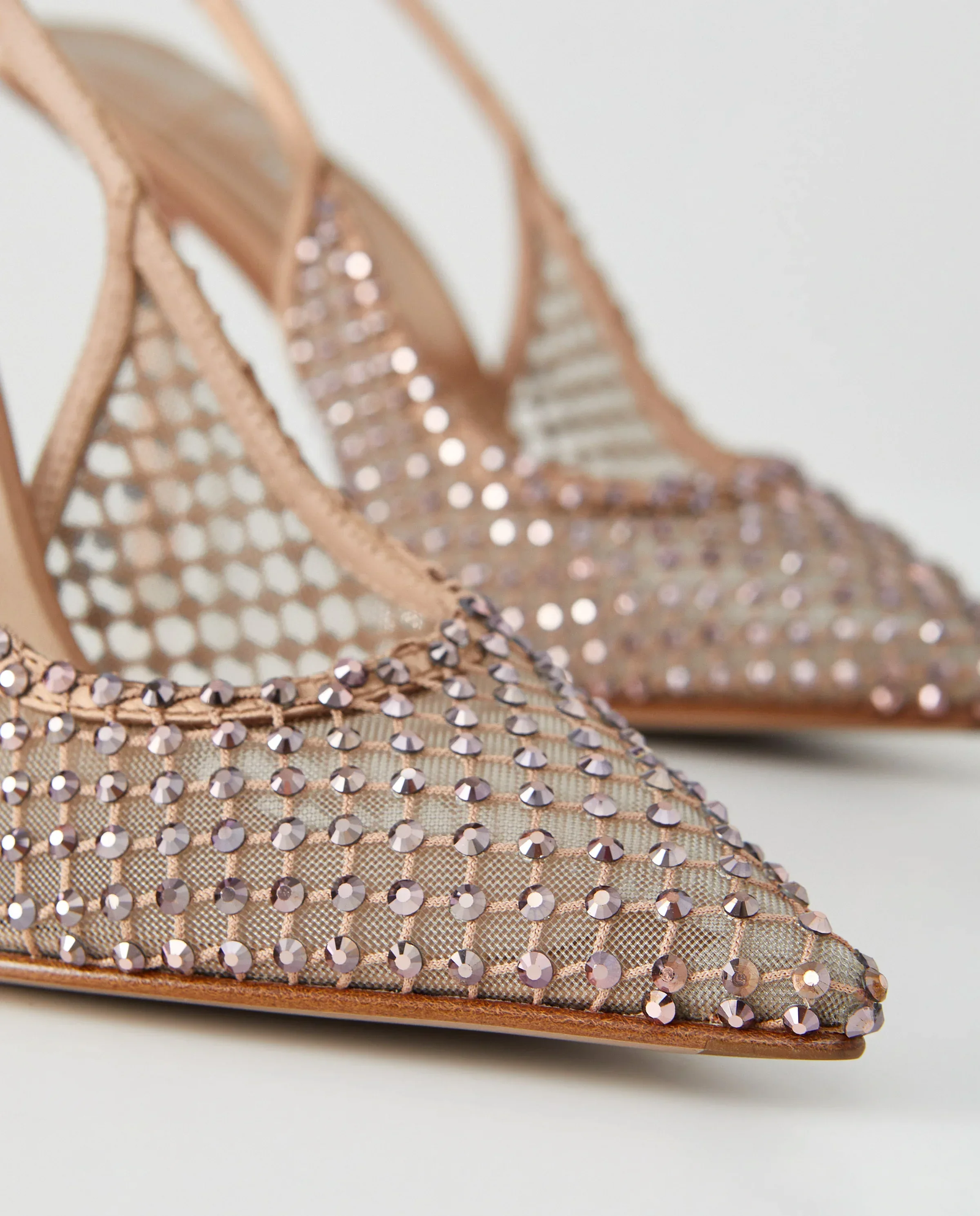 Brązowe szpilki z kryształkami Chanel Gilda 100 - Image #4