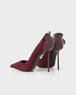 Bordowe zamszowe szpilki Petalo 120 - Image #3