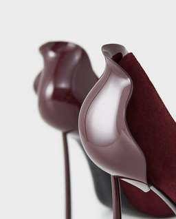 Bordowe zamszowe szpilki Petalo 120 - Image #4