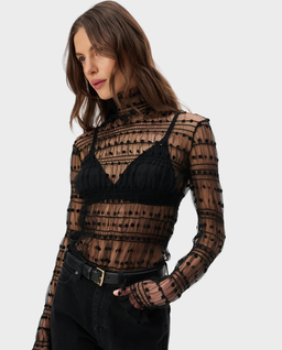 Czarna bluzka z golfem Lily - Image #0