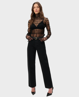 Czarna bluzka z golfem Lily - Image #1