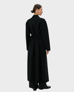 Wełniany czarny płaszcz z piórami Thiago - Image #3