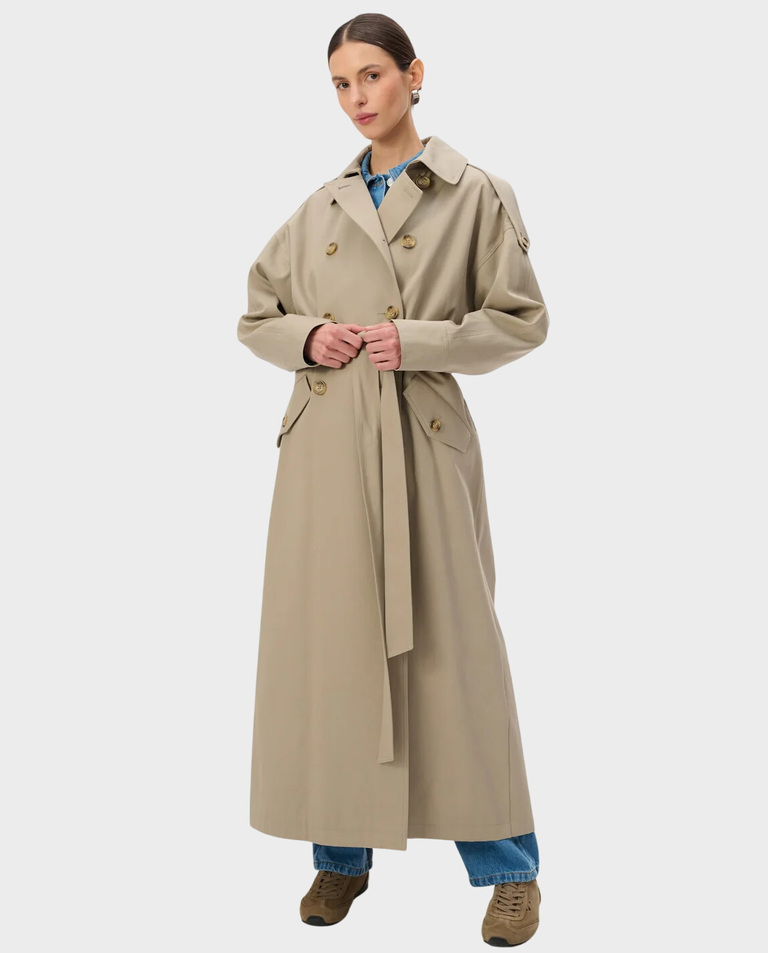 Beżowy trencz oversize Este