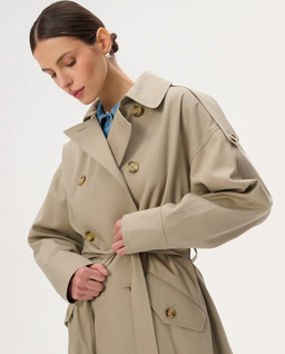 Beżowy trencz oversize Este - Image #2