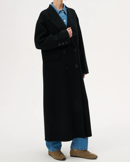 Długi dwurzędowy płaszcz z wełny Joel - Image #2