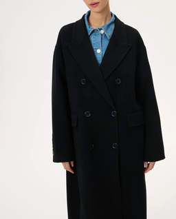 Długi dwurzędowy płaszcz z wełny Joel - Image #4