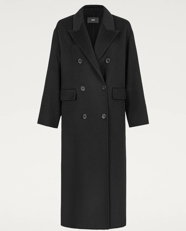 Długi dwurzędowy płaszcz z wełny Joel - Image #6