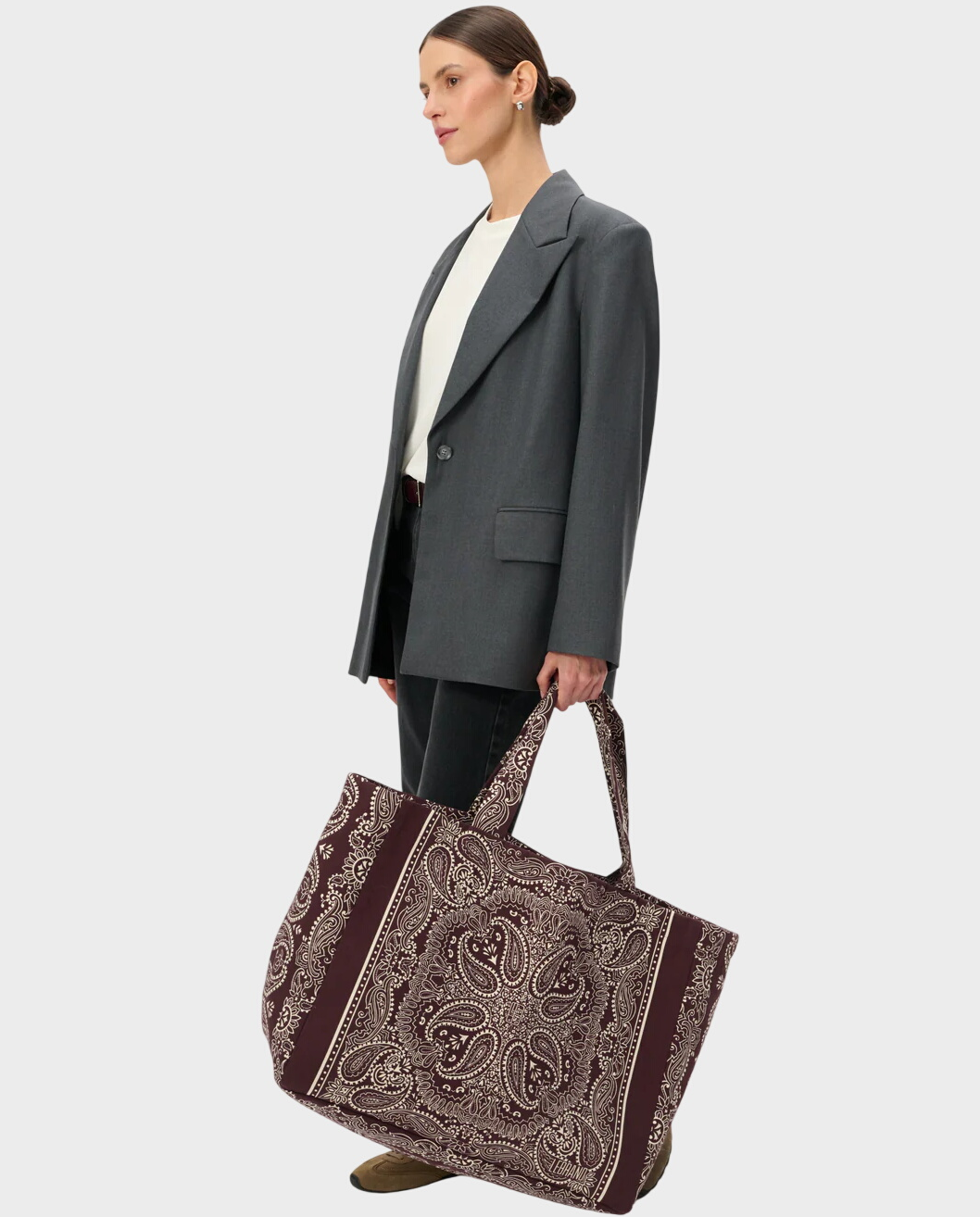 Duża bordowa torba shopper Capri - Image #2