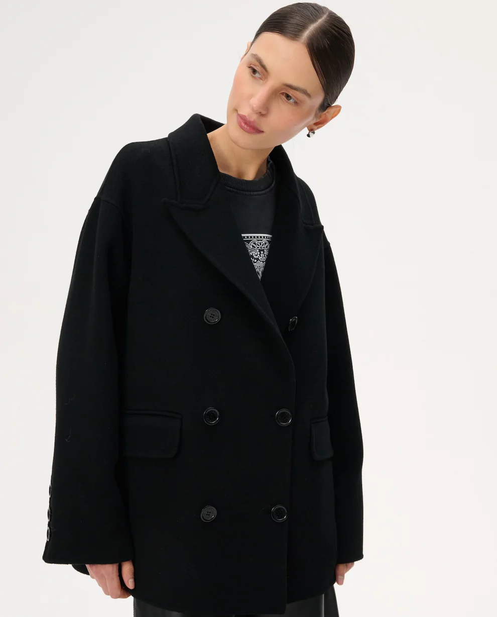 Dwurzędowy wełniany płaszcz Joel - Image #2