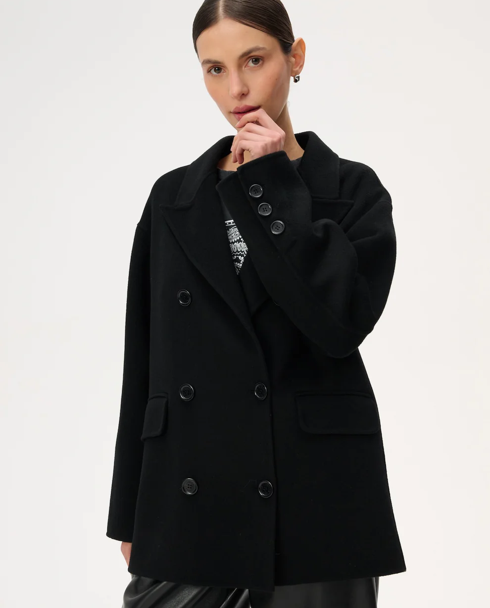 Dwurzędowy wełniany płaszcz Joel - Image #3