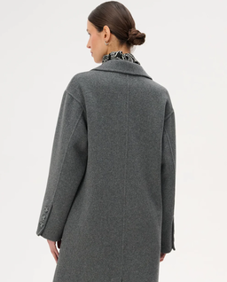 Długi szary płaszcz z wełny Joel - Image #3