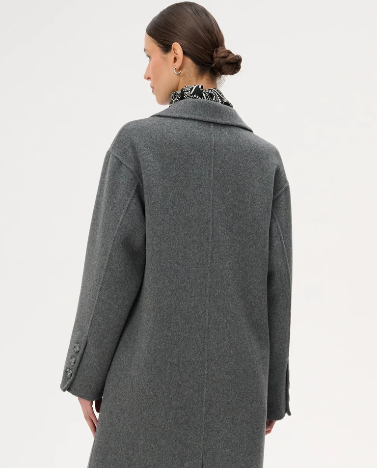 Długi szary płaszcz z wełny Joel - Image #3