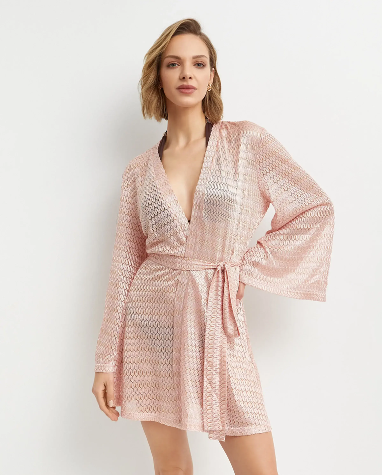 Jasnoróżowa narzutka Anna