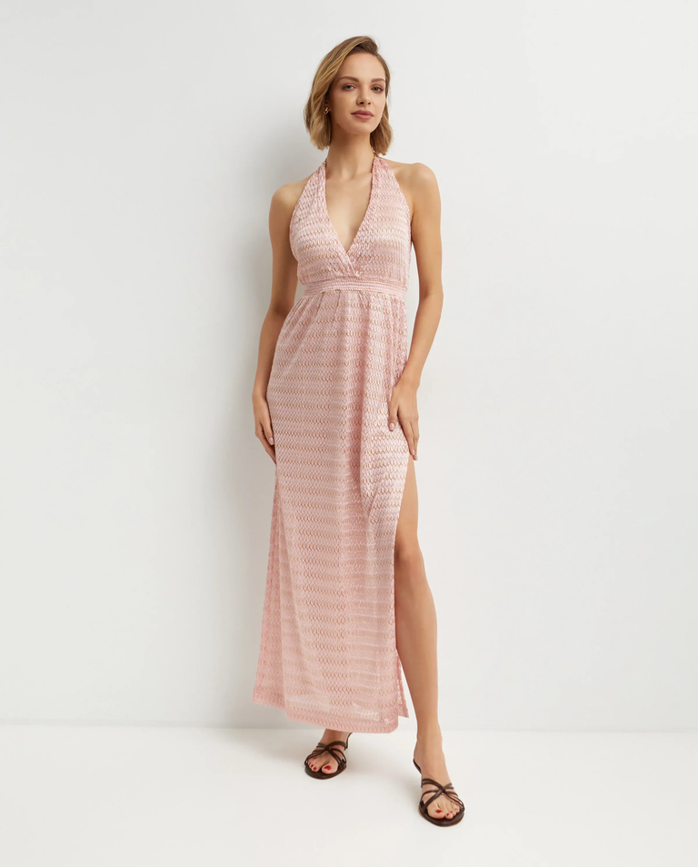 Jasnoróżowa sukienka maxi Mariah