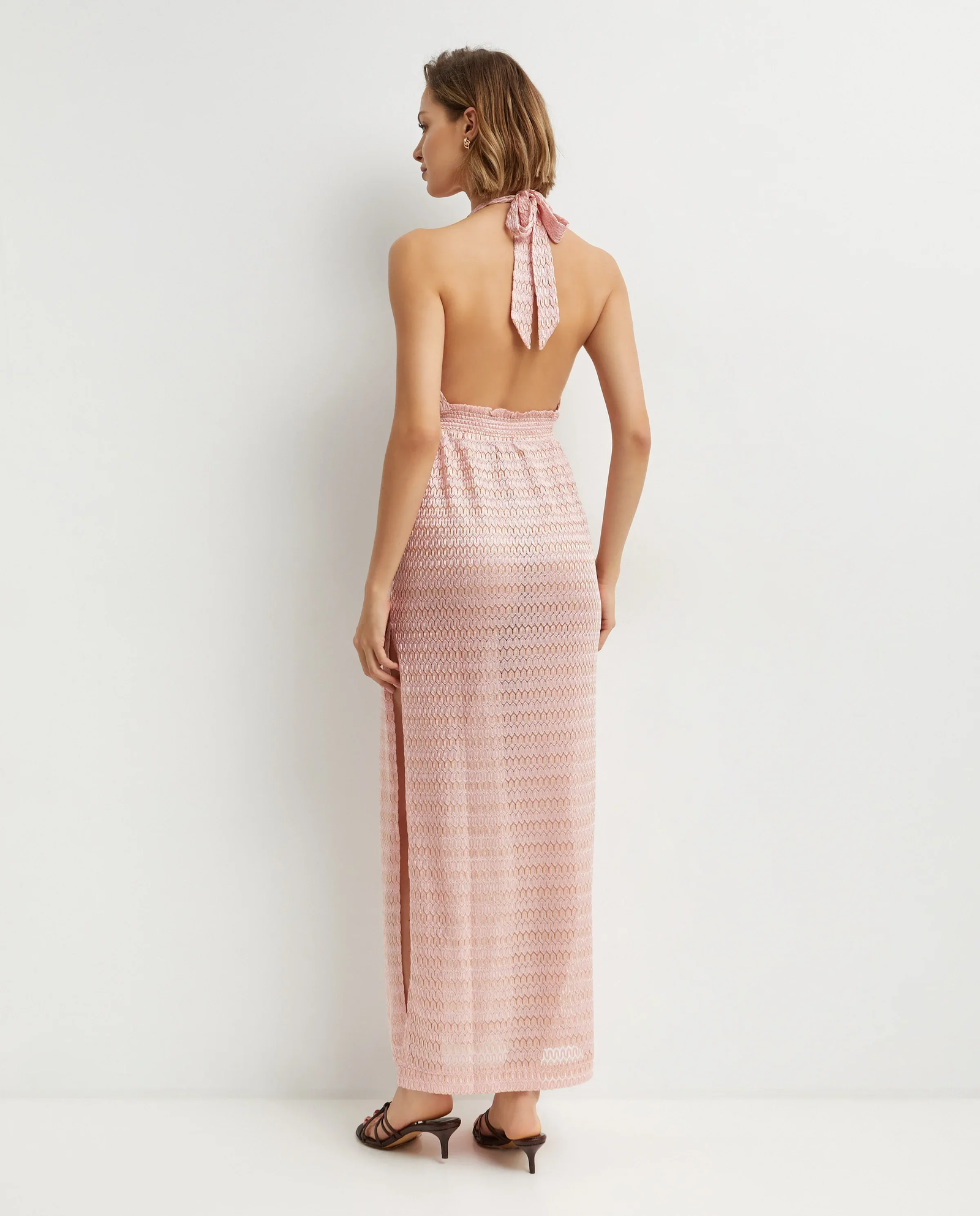 Jasnoróżowa sukienka maxi Mariah - Image #3