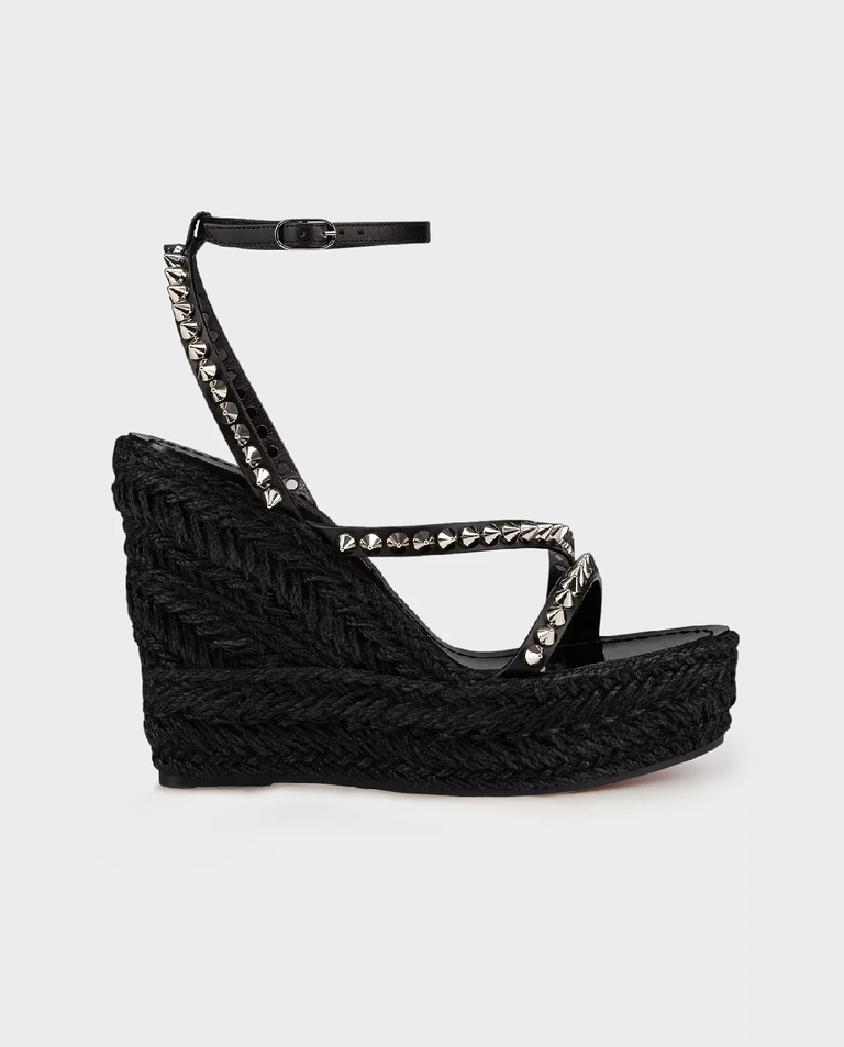 Czarne sandały na koturnie Mafaldina 120