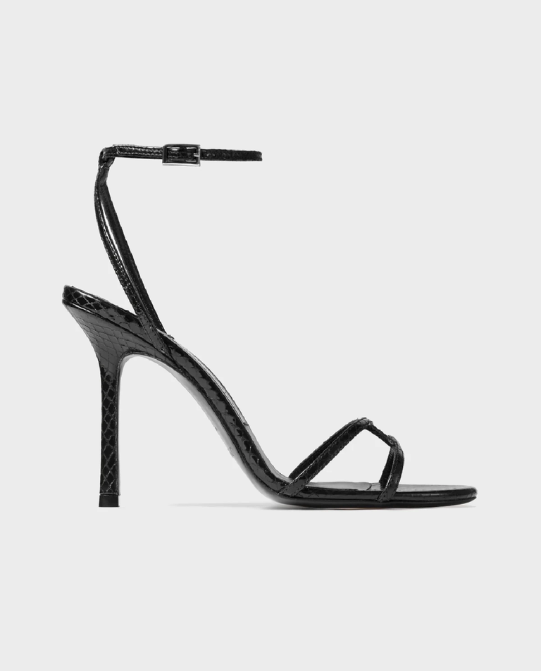 Czarne sandały na szpilce Leo 100