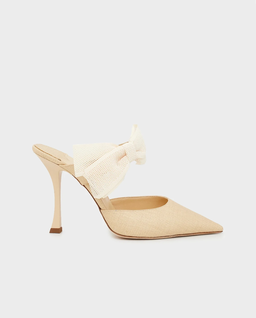 Beżowe klapki na szpilce Brook 100 - Image #0