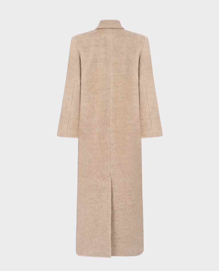 Beżowy płaszcz Adoration z wełny alpaki