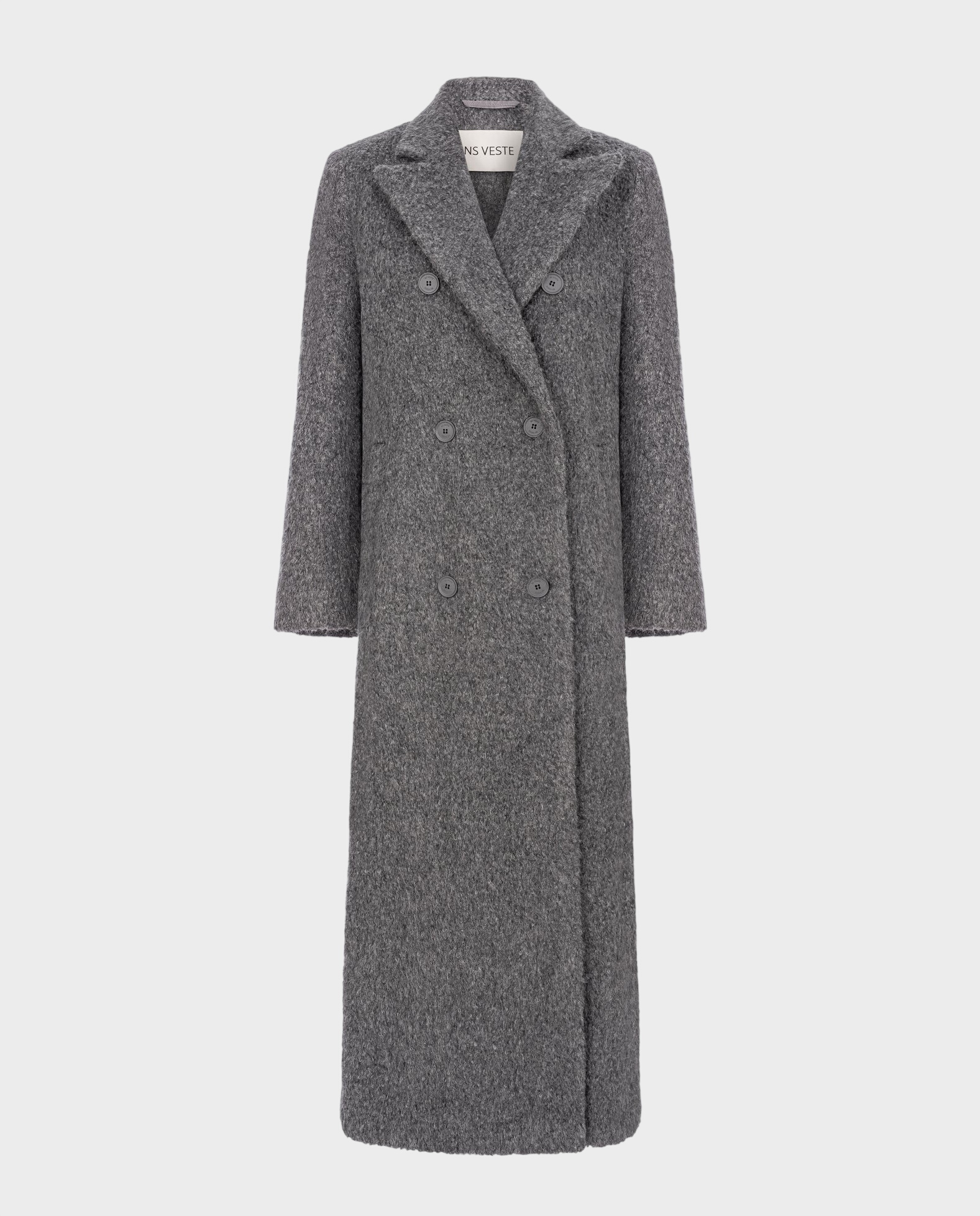 Szary płaszcz Adoration z wełny alpaki - Image #0