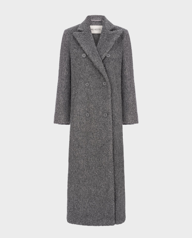 Szary płaszcz Adoration z wełny alpaki