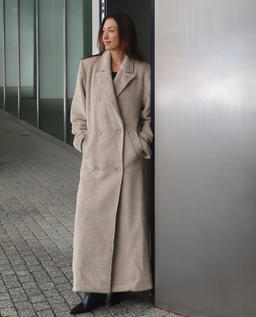 Beżowy płaszcz Adoration z wełny alpaki - Image #2