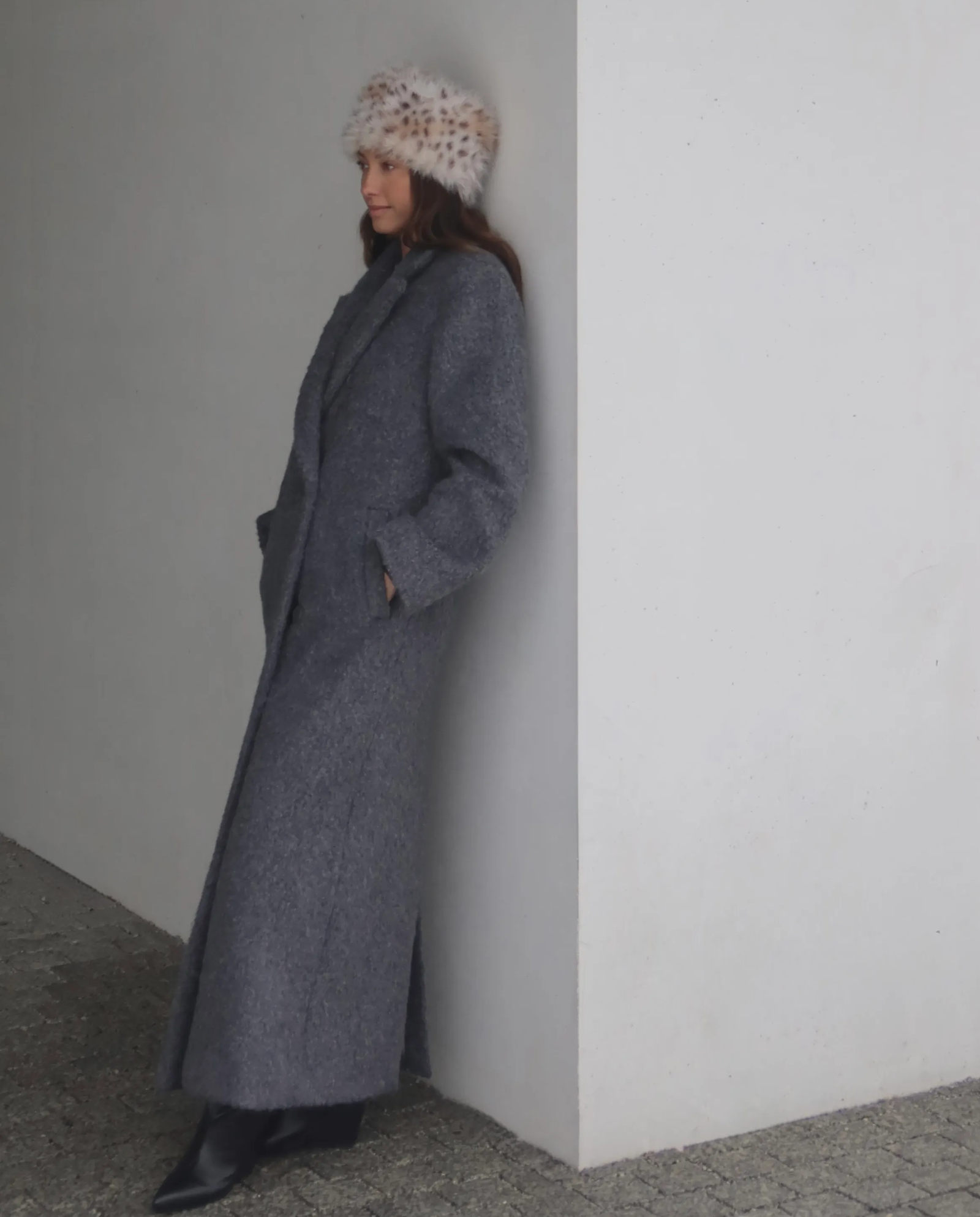 Szary płaszcz Adoration z wełny alpaki - Image #2