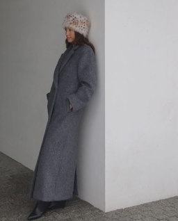 Szary płaszcz Adoration z wełny alpaki - Image #2