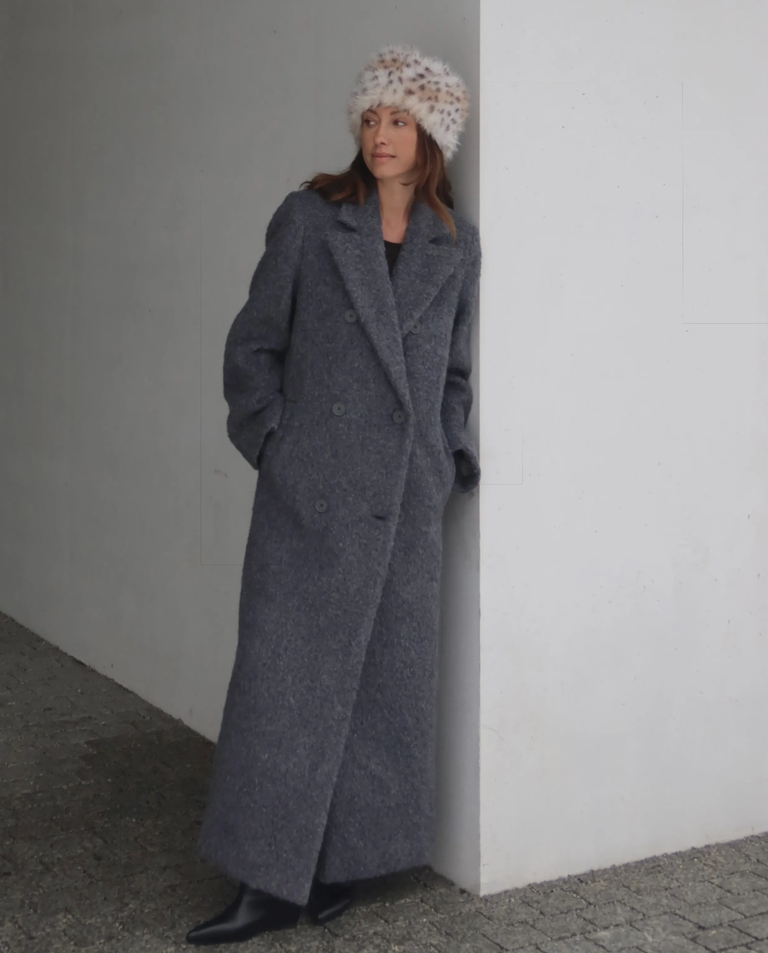 Szary płaszcz Adoration z wełny alpaki - Image #3
