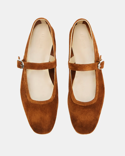 Brązowe zamszowe baleriny - Image #3