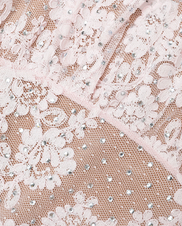 Różowa koronkowa sukienka midi z kryształkami - Image #4