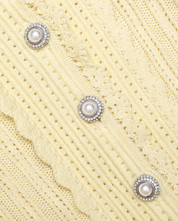 Żółta dzianinowa sukienka mini - Image #4