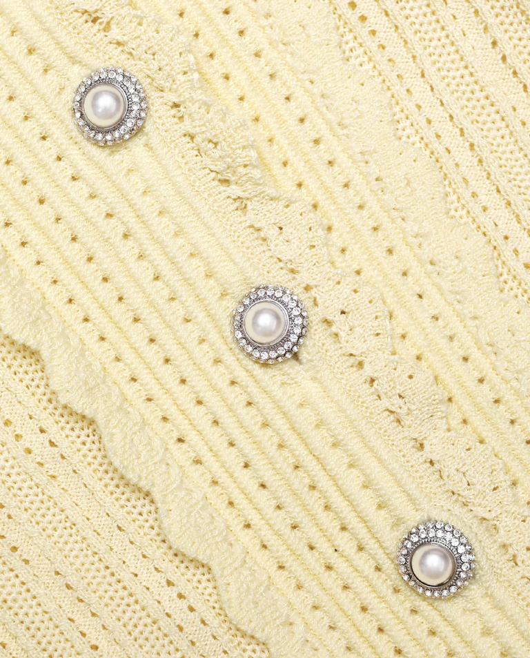 Żółta dzianinowa sukienka mini - Image #4