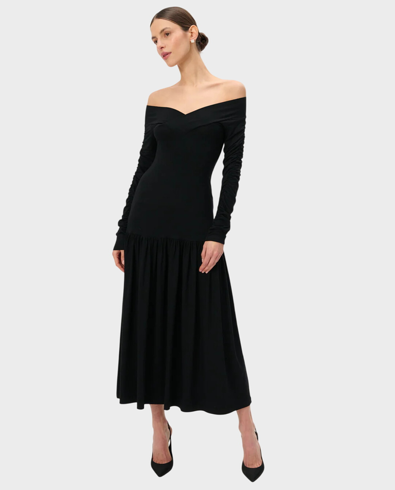 Czarna sukienka z długim rękawem Portia