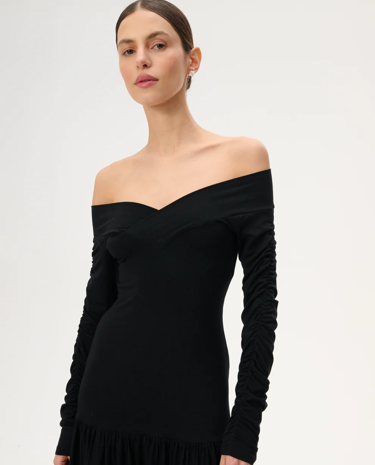 Czarna sukienka z długim rękawem Portia - Image #2